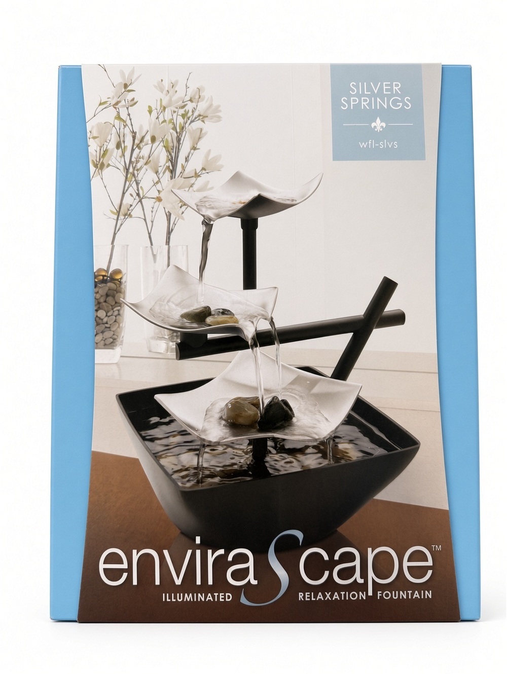 Homedics Envirascape Silver Springs Corded Electric Indoor Water Fountain